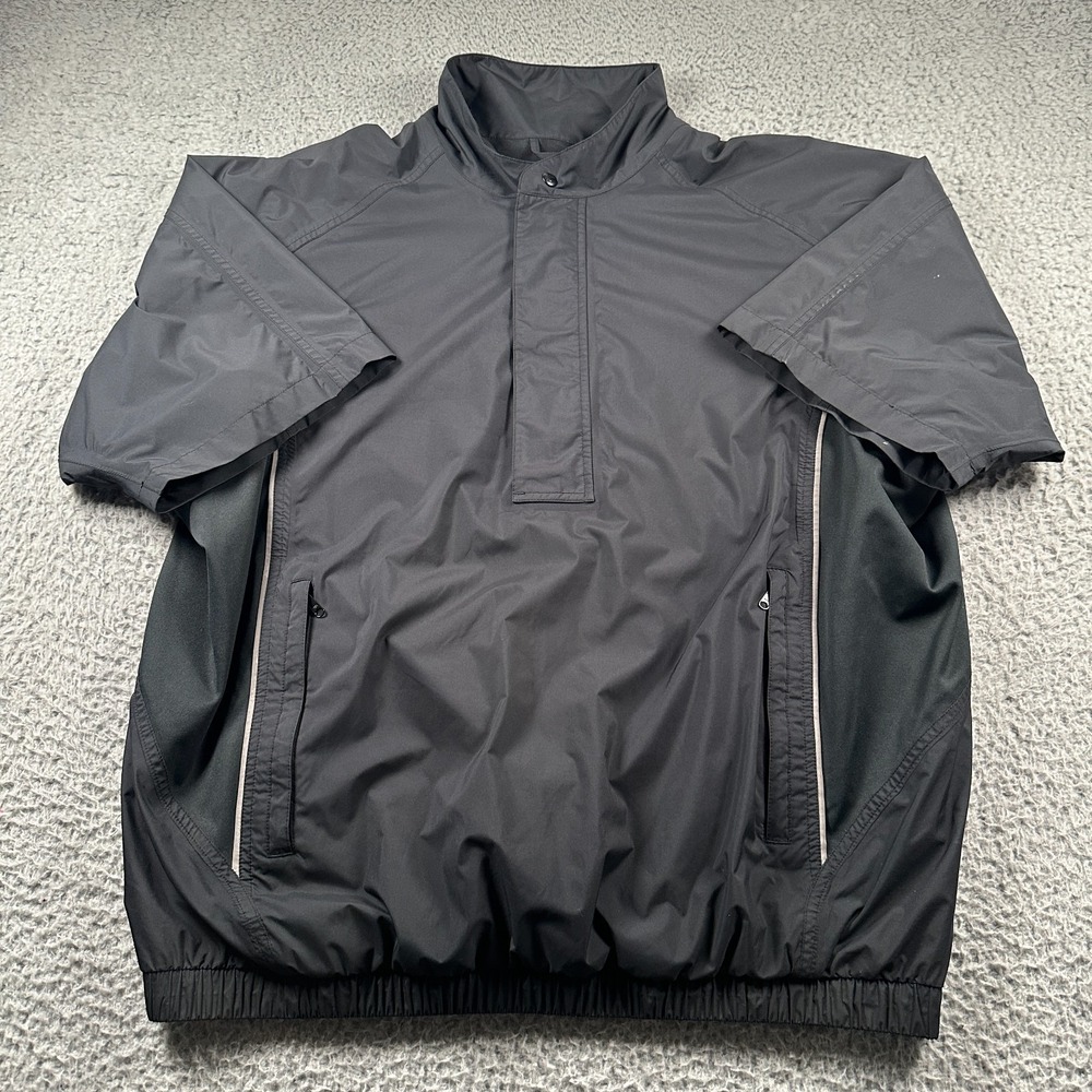 Dryjoys by Footjoy Jacket Mens XL Black Short Sleeve Half Zip Pullover Rain Coat